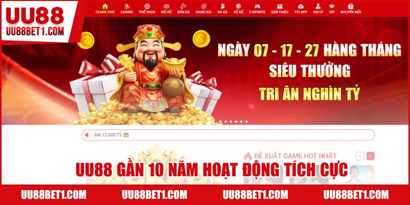 UU88 gần 10 năm hoạt động tích cực